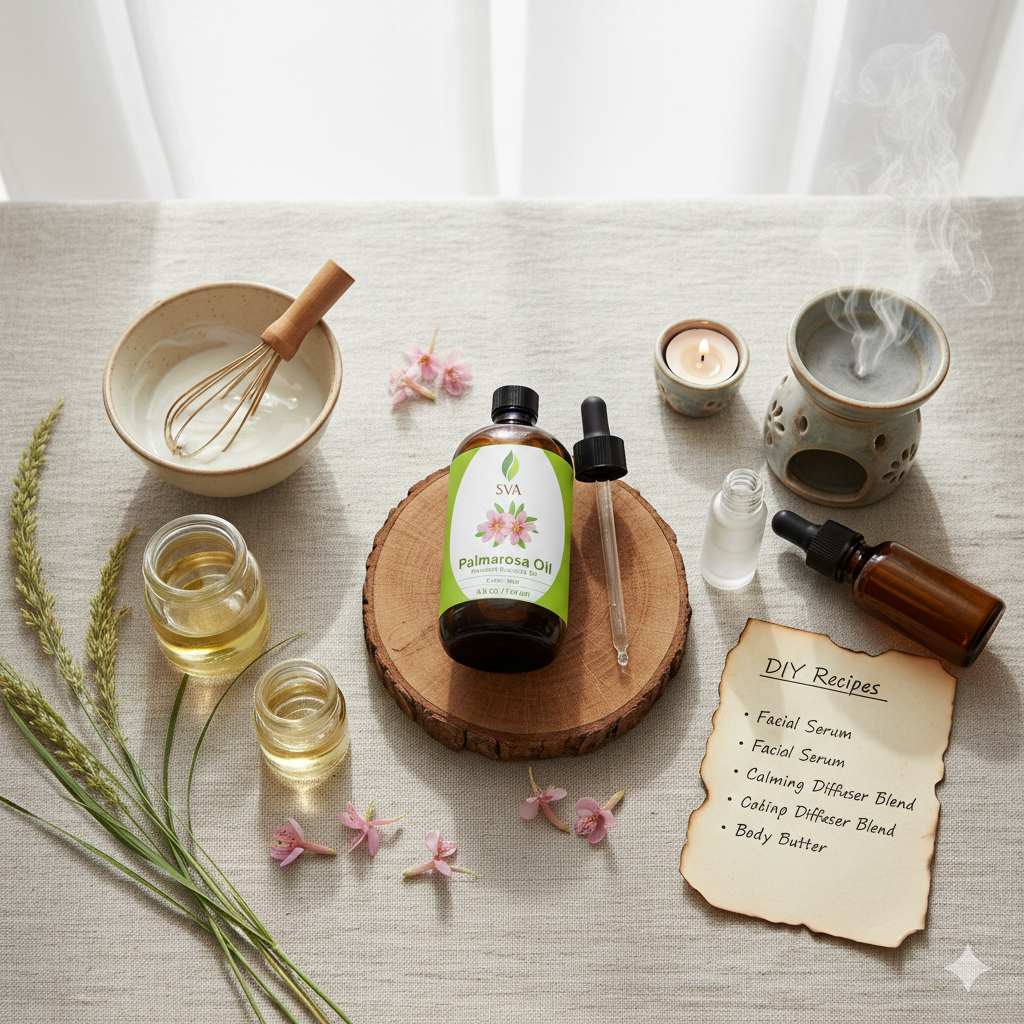 DIY Skincare &amp; Aromatherapy Recipes Using Palmarosa Oi