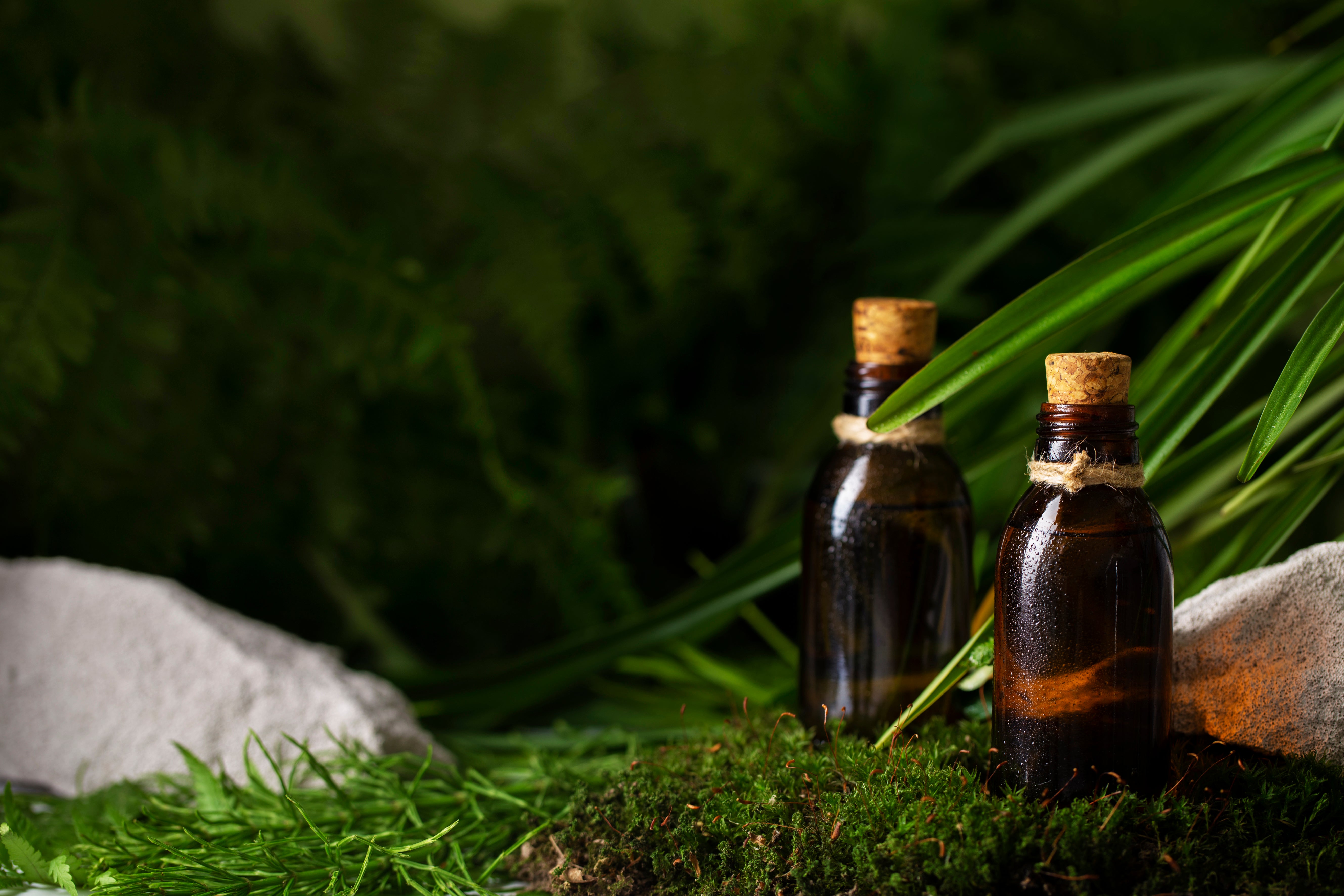 Glass bottle of essential oils in bulk by Sri Venkatesh Aromas